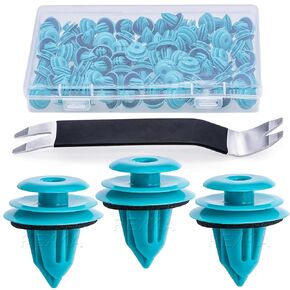 Rexka 51pcs Trim Door Panel Retainer Clips, Car Push Fastener Clips, Door Trim Clips for Toyota Corolla Camry Sequoia Tundra Tacoma, Replace OEM: 90467-10188 -Auto Clips Remover