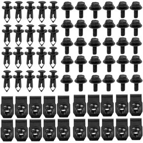 70PCS Car Body Bolts Screw, Engine Under Cover Splash Shield Guard Ectruded U-Nuts Bumper Clip, Bumper Fender Liner Fastener Rivet Push-Type Retainer Clip Kit, for QX60 Q50L QX50 (70)