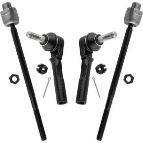BOXI Front (2) Inner + (2) Outer Tie Rod Ends Fit for Chevrolet Chevy Express 1500 2003-2014 | Express 2500 2003-2005 | for GMC Savana 1500 2003-2014 | Savana 2500 2003-2005 | ES80311 EV80191