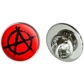 Anarchy Symbol Red Metal 0.75" Lapel Hat Pin Tie Tack Pinback