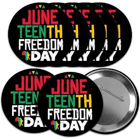 Big Dot of Happiness Happy Juneteenth - 3 inch Freedom Day Party Badge - Pinback Buttons - Set of 8