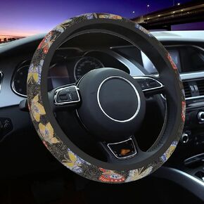 Astrology Sun Moon Celestial Steering Wheel Cover Auto Steering Wheel Protector Anti-Slip Breathable and Sweat Absorption Universal Car Accessories 15 inch Fit Auto SUV Sedan Vans Trucks