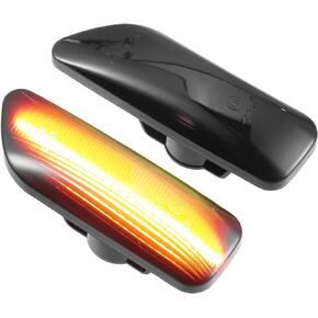 LED Side Marker Light 30722641 Front Driver Passenger Turn Signal Lights Fender Sidemarker Lamps for Volvo S60 Black Lens Amber LED Light 1 Pair