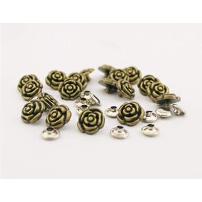 20 مجموعة العتيقة النحاس الورود المسامير Leathercraft برادس Conchos Nailheads DIY اكسسوارات الديكور DP255