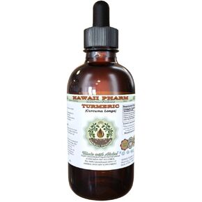 Hawaii Pharm Turmeric Alcohol-FREE Liquid Extract, Organic Turmeric (Curcuma Longa) Dried Rhizome Glycerite Natural Herbal Supplement, USA 2 fl.oz