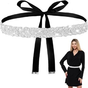 Aster Bridal Rhinestone Belt for Women, Handcrafted Sparkly Rhinestone Belt for Formal Dress, Glitter Wedding Dress Belt