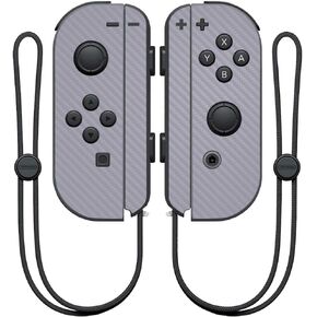 غلاف MightySkins من ألياف الكربون لوحدة تحكم Nintendo Joy-Con - وردي فاقع | لمسة نهائية واقية ومتينة من ألياف الكربون | سهل التطبيق والإزالة وتغيير الأنماط | صنع في الولايات المتحدة الأمريكية
