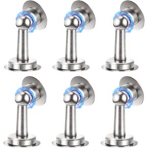 6 Pack Door Stopper Magnetic, COCIVIVRE Magnet Door Stop Stainless Steel, with Double-Sided Adhesive Tape for Wall and Floor Mounting Hold Your Door Open