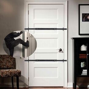 Door Security Bar-（2 Pack） Door Barricade Security Bar- Burglar Bar That Improves Home Security by reinforcing Doors, deterring Small Children from Going Out, preventing Burglaries（Door 30-40in）
