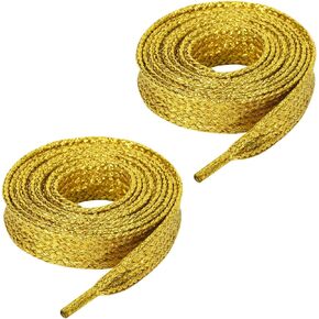 3/5" Fat Glitter Shoelaces,Wide Metallic Sparkle Flat Shoelace Jumbo Bling Strings for All Sneakers Shell Toe Shoes