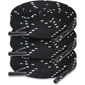 ZHENTOR 3 Pair Flat Shoe Laces for Sneakers, Shoelaces for Sneakers Athletic Running Shoes Boot Strings (black/white dots, 39 inches)
