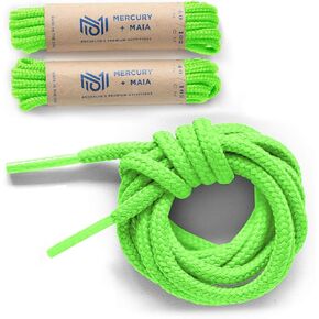 UltraBoost Round Shoe Laces for Sneakers and Boots - USA Made [2 Pair Pack] (Neon Green, 36 inches)