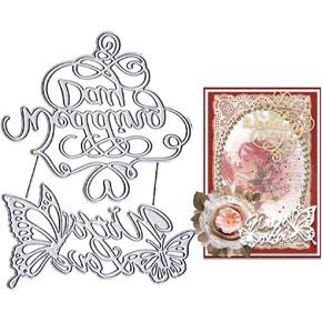 Valentines Cutting Dies for Card Making, Heartbeat Words Die Cuts Valentines Dies Embossing Stencil Template Tool for DIY Scrapbooking Paper Card and Photo Album Craft Decoration