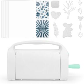 A4 Mint Manual Die Cutting Machine Embossing Empress Machine 2PK Embossing Folders 10PK Metal Die Cutter Starter Kits Foldable 9" Open for Arts, Crafts, Scrapbooking, Cardmaking