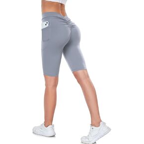 شورت نسائي للتمرين بظهر على شكل حرف V بدون خياطة بمؤخرة ضيقة لراكبي الدراجات في صالة الألعاب الرياضية، شورت عالي الخصر لليوجا in Kuwait