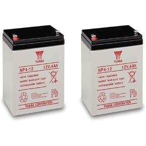 Yuasa NP4-12 Battery 12 Volt 4 Amp Sealed Lead Acid Battery (2)