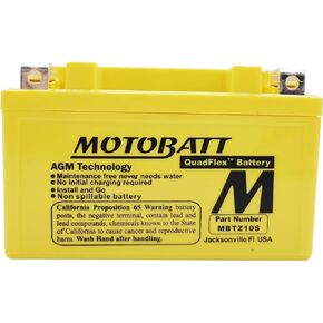 MotoBatt MBTZ10S (12V 8.6 Amp) 140CCA Factory Activated QuadFlex AGM Battery