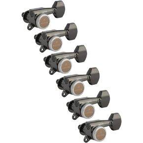 Gotoh Magnum Lock-Trad 6-In-Line Guitar Tuners, Cosmo Black