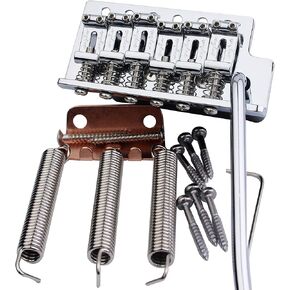 Guyker Tremolo Bridge Vintage Bent Steel Saddles and Zinc Block Compatible with Start ST Electric Guitar (GG-1004, Golden)