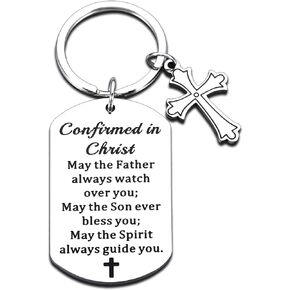 Confirmation Gifts for Teenage Girls Boys 2024 Catholic Confirmation Sponsor Gifts for Women Men Teen Boys Girls Faith Fathers Day Religious Bible Verse Keychain Baptism 1st Communion Gift for Her Him