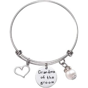 LParkin Grandma of The Groom Bracelet Nana Gifts Great Grandmother Bracelets Wedding Gift