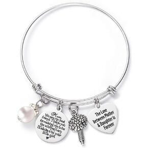 LParkin Mother of The Bride Gifts Bracelets Wedding Gift for Mom from Daughter Bracelet The Love Between Mother and Daughter is Forever Wedding Bangle