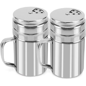 Accmor 5oz Salt and Pepper Shakers with Adjustable Pour Holes, Stainless Steel Dredge Shaker, Seasoning Spice Shakers for Salt Pepper Cinnamon Sugar Flour