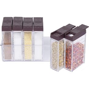 URALFA Plastic Salt and Pepper Shakers Set, Small Spice Jars Travel Spice Containers, Spice Shakers with Holes and Lids Spice Dispenser, Salt Shakers for Kitchen Cooking Table, RV, Camp, BBQ, Colorful