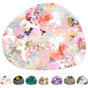 Mouse Pad, Premium-Textured Oval Computer Mousepad, 8.7" x 7.1" Thick 3mm Anti-Slip Waterproof Rubber Mouse Mat, Cute Mouse Pad for Office, Home, Gaming, Laptop, PC, Cute Little Flower