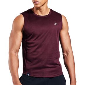 Haimont Men's Workout Sleeveless Shirts Quick Dry Muscle Tank Top Recycled Polyester Athletic Gym Running Tees