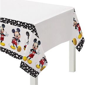 Mickey Mouse Forever Plastic Table Cover - 54" x 96" (1 Pc) - Multicolor Rectangular Tablecloth for Kids Birthday & Party
