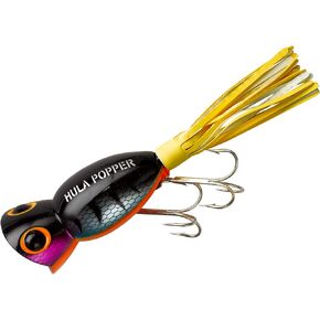 Arbogast Hula Popper Topwater Fishing Lure, Perch, G750 (2 1/4 in, 5/8 oz)