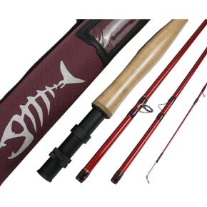 Aventik Fly Fishing Rod 4 Piece 9ft IM8 Graphite Carbon Fiber Rod Blank 8.6/9/10ft 4pc Light Weight Fly Rod with Cordura Rod Tube