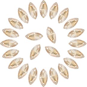 Horse Eye Rhinestones Flatback Sew on Rhinestone with 2 Holes 42pcs 7x15mm Glass Navette Shape Rhinestones for Crafts Project,Clothes,Costume,Shoes,Bags,Light Purple in Kuwait