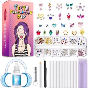 Rhinestones, Clear Nail Gems Colourful Tooth Jewelry Gems Kit -Professional Tiny Glass Nail Diamonds Jewel Kit Stone Flatback Butterfly Gold Shiny Star Love Crystals Rhinestone for Festival Party in Kuwait