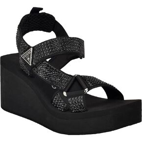 Guess Women's DAWSIN Sandal, Black 001, 8