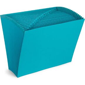 Blue Summit Teal Expanding File, Open Top, Letter Size, A-Z Organizer, 21 Pockets