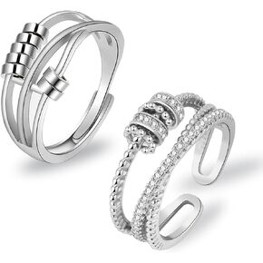 Fidget Rings for Anxiety for Women, Adjustable Spinning Anxiety Rings, To My Daughter Your Anxiety is Lying to You