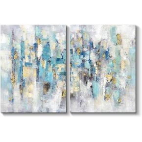 TAR TAR STUDIO Modern Abstract Canvas Wall Art: Hand Painted Picture Abstract Artwork for Living Room (Overall 36''W x 24''H, Multiple Sizes)