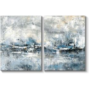 TAR TAR STUDIO Modern Abstract Canvas Wall Art: Hand Painted Picture Abstract Artwork for Living Room (Overall 36''W x 24''H, Multiple Sizes)
