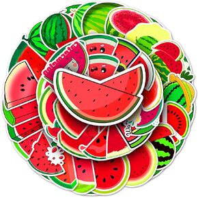 Watermelon Stickers, 50PCs Pack, Cute Fruits Aesthetic Stickers, Vinyl Waterproof Decals, Stickers for Laptop, Hydro Flask, Water Bottle, Bumper Car Planner Stickers, Stickers for Kids, Toddlers, Teens, Girls, Adults (Watermelon)