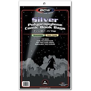BCW Resealable Silver Comic Bags - Thick (100 Count)