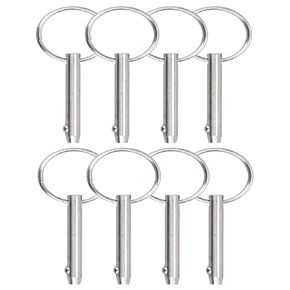 8 PCS Quick Release Pins Bimini Top Pins, Diameter 1/4"(6.3 mm), Overall Length 2.56"(65 mm), Usable Length 2 "（51 mm), Marine 316 Stainless Steel