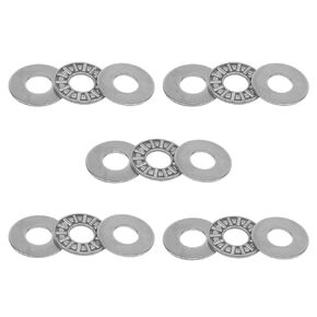10 Sets AXK1024 Thrust Needle Roller Bearings with 20 Washers, 10mm ID, 24mm OD 2mm Thk, Small Bearings for Telescope Mount Lathe Tool Post Rotating Smooth