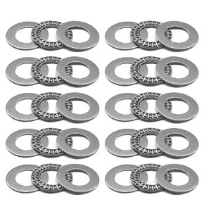 10 Sets AXK1024 Thrust Needle Roller Bearings with 20 Washers, 10mm ID, 24mm OD 2mm Thk, Small Bearings for Telescope Mount Lathe Tool Post Rotating Smooth