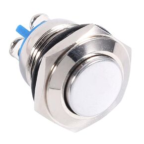 Momentary Metal Push Button Switch, Waterproof Dustproof Start Button ON/Off Starter Switch with Screw Terminal for 16mm 5/8" Mounting Hole Car Home and DIY