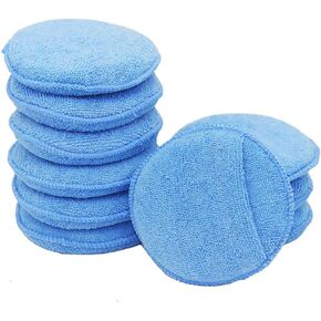 10 Pack 5'' Microfiber Wax Applicator, Ultra-Soft Microfiber Wax Applicator Pads with Finger Pocket Wax Applicator for Cars Wax Applicator Foam Sponge