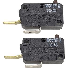 [SZM-V16-FC-63 Switch OEM Mania] SZM-V16-FC-63 2-Pack New OEM Produced for LG GE Starion Microwave Oven Door Micro Switch Replacement Part