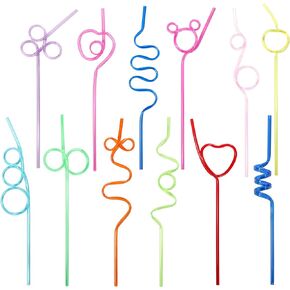 36 Pcs Crazy Straws, Colorful Funny Straws for Kids Reusable Silly Straws for Kids, Great for Parties and Birthday Party