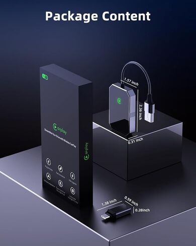 Wireless CarPlay Adapter, Convert Wired CarPlay to Wireless, Fit for Cars with Factory CarPlay Function and iPhone iOS 10+, Support Navigation, Music and Phone Calls in Saudi Arabia